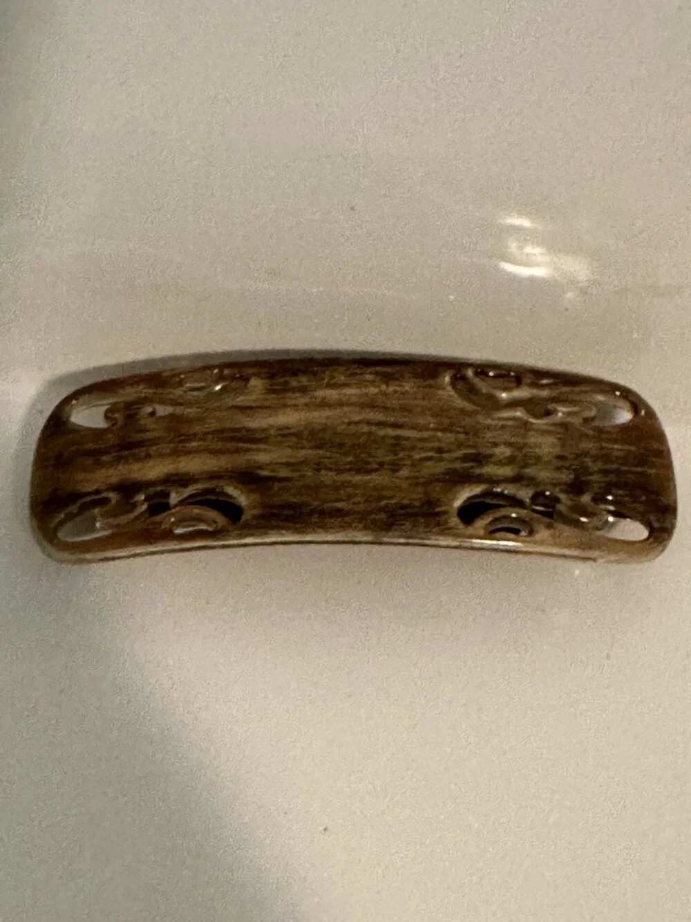 Brown Hair Barrette Clip Made in Japan 9cm Classic Elegant Hair Accessory
